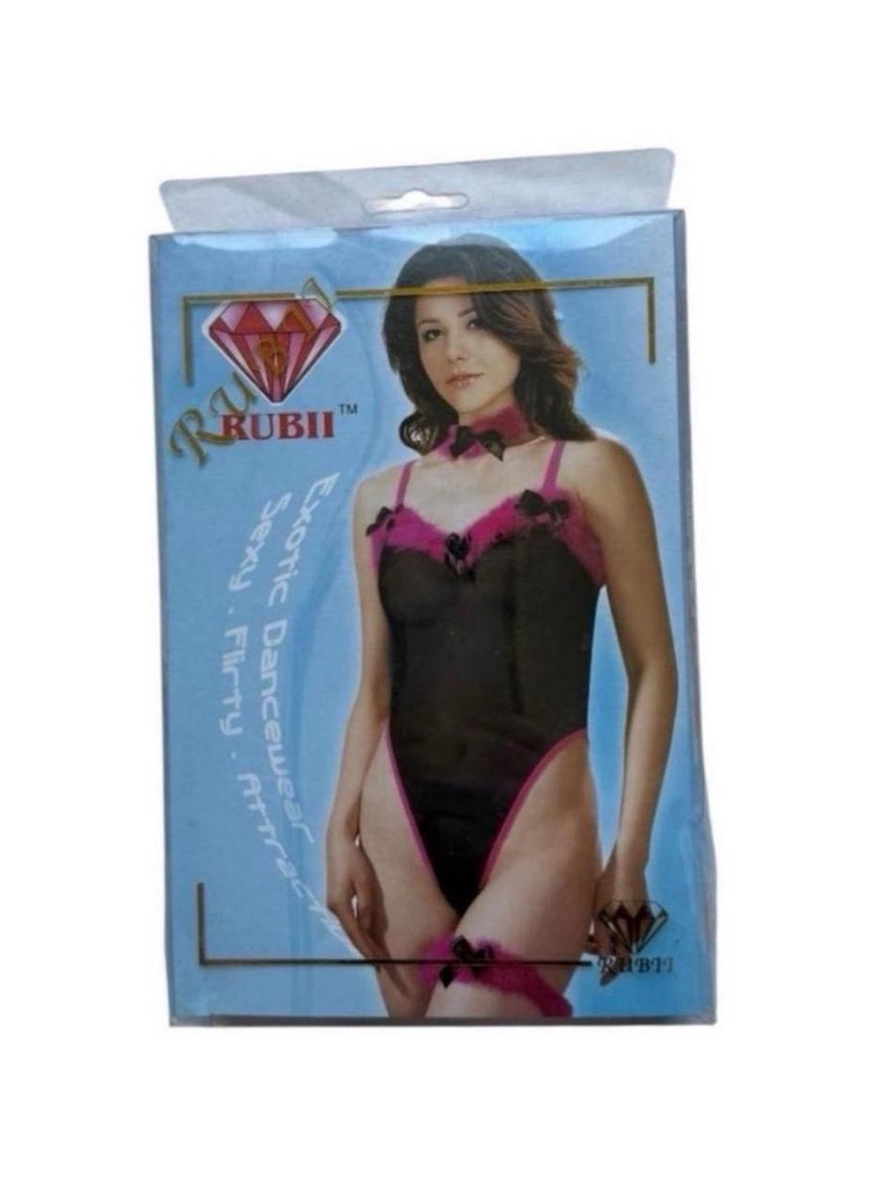 Y2K Deadstock RUBII fuzzy bunny lingerie set